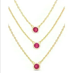 Belk Silverworks triple layer Necklace with gem